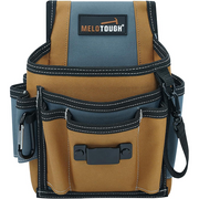 【MP001-Brown】MELOTOUGH Electrician's Small Tool Pouch for Tool Belt Tool Pouch Tool Holster with Multiple Pockets, Construction Pouch Tool Organizer for Tools