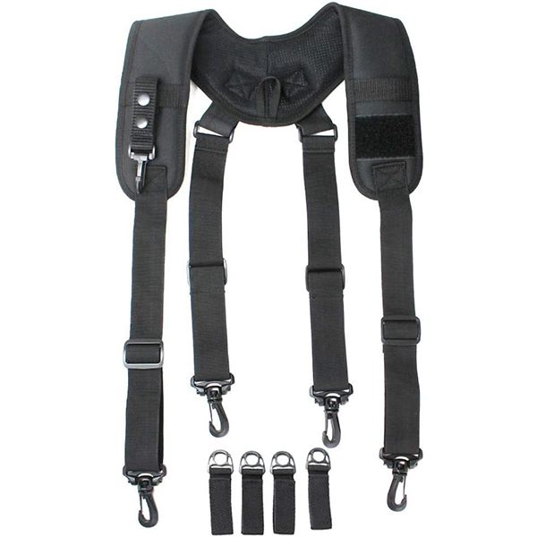 【SP007-BLK】MELOTOUGH Tactical Suspenders for Duty Belt Harness,Police Suspenders Duty belt Padded Adjustable