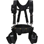 【TC02-BLK】MELOTOUGH Tool Belt with Suspenders Tool Bag Supenders Framers Comb Apron Tool Belt Construction Tool Pouch Builder Heavy Duty Carpenter Suspension Rig for Electrician, Roofing,Contractor
