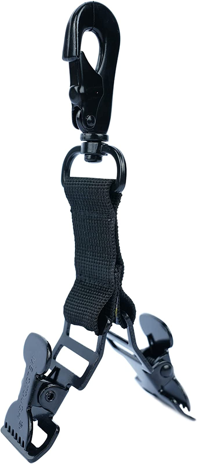 【GH06-BLK 2】MELOTOUGH Firefighter Glove Clips Strap | Glove Holder with Glove Leash Swivel Snap Hook