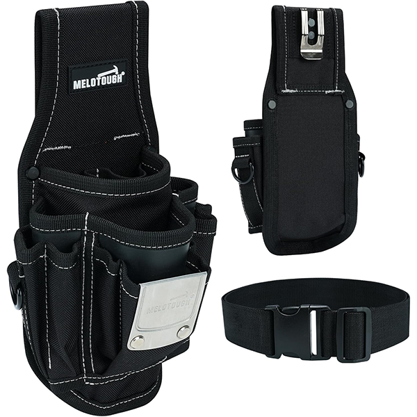 【MP015】MELOTOUGH Pocket Tool Belt Pouch-Small Tool Pouch with Quick Release Belt Clip,Clip on Larger Pockets & Loop, Clip on-Tool Holder Accessory
