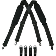 【SP003-Black】MELOTOUGH Tactical Suspenders Duty Belt Police Suspenders for Law Enforcement Belt with Padded Adjustable Shoulder