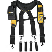【SW401-Yellow】MELOTOUGH Magnetic Tool Belt Suspenders with Magnetic WristBand for Work Belt Padded Suspenders Constrcution
