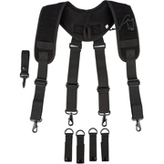 【L917-Black-XXL】MELOTOUGH Metal Hook Tactical Suspenders for Duty Military Belt Harness Police Suspenders Law Enforcement Belt