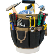 【BI01-Khaki】MELOTOUGH Bucket Tool Organizer With 35 Pockets Fits to 3.5-5 Gallon Bucket (Khaki)