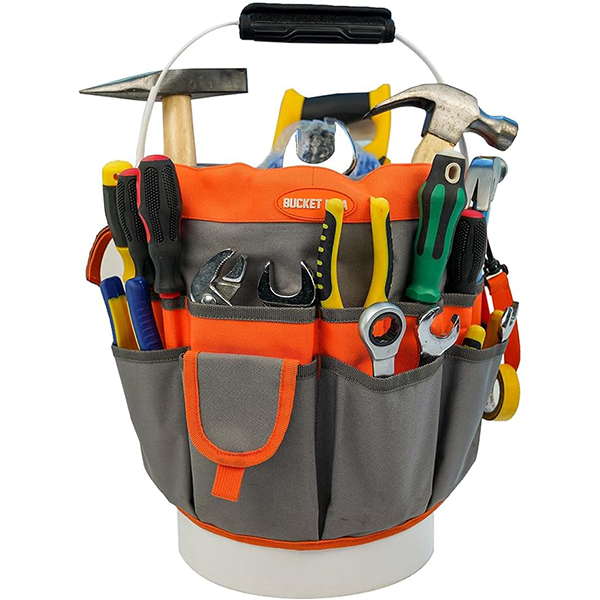【BI01-Orange】MELOTOUGH Bucket Idea Bucket Tool Organizer With 35 Pockets Fits to 3.5-5 Gallon Bucket (Orange) …