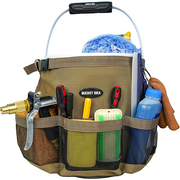 【BI03-Khaki】Bucket Idea Wash Tool Organizer for 5 Gallon Bucket, Cleaning Bucket Organizer Pockets for Clean Supplier Car Wash Organizer Khaki Color (1)