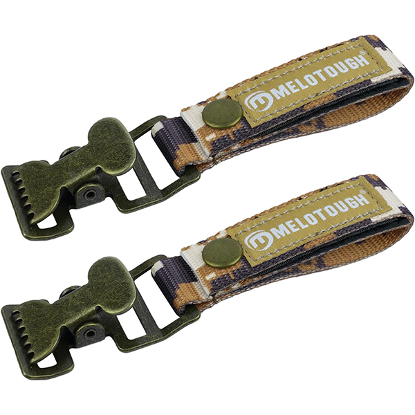 【MGH03-Khaki Camo 2】MELOTOUGH Glove Clip Tactical Glove Clips Work Glove Holders Strap with Alligator Clip for Tool Belt,Tool Bag,Tool Backpack