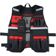 【TV-Red】MELOTOUGH Tool Vest for Men Reflective Safety Tool Vest with Adjustable Straps,Removable Phone Holder for Electrical,Carpenters,Construction(Red)