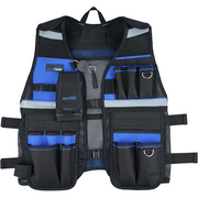 【TV-Blue】MELOTOUGH Tool Vest for Men Reflective Safety Tool Vest with Adjustable Straps, Removable Phone Holder for Electrical, Carpenters, Construction, Handyman (Blue)