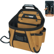 【MQF01-Khaki】MELOTOUGH Electrician Tool Belt Pouches with Belt Clip Utility Tool Organizer Pouch with Hammer Holder for Electrician,Carpenter,Construction,Technician