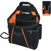【MQF01-Orange】MELOTOUGH Electrician Tool Belt Pouches with Belt Clip Utility Tool Organizer Pouch with Hammer Holder for Electrician,Carpenter,Construction,Technician