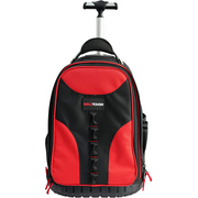 【RTB01-Red】MELOTOUGH Wheeled Rolling Tool Backpack Heavy Duty Tradesman Pro Tool Organizer Including Laptop Sleeve (Red&Black)