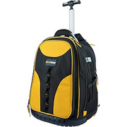 【RTB01-Yellow】Wheeled Rolling Tool Bag Heavy Duty Tool Backpack for Men Tool Organizer Bag Including Laptop Sleeve(Yellow)
