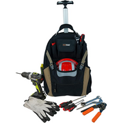 【RTB02-Khaki】MELOTOUGH Wheeled Rolling Tool Bag Welding Backpack with Wheels for Men Heavy Duty Tool Organizer Bag with Helmet Catch (Khaki)
