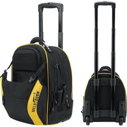 【RTB05-Yellow】MELOTOUGH Rolling Tool Bag with Telescoping Handle Wheeled Heavy Rolling Tote Bag with Wheels,Electrician Tool Bag for Men Wheels Toolbackpack for Contractors, Technicians, Trave,Tradesmen(Yellow)