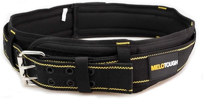【WB001-XL】MELOTOUGH Padded Tool Belt with D ring for men Adjustable for 32"-50" Waists Heavy-duty Work Belt Metal Buckle