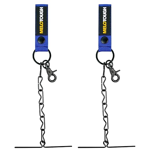 【MTL001-BLK】MELOTOUGH Tape Thong for Tool Belt Waist Electricians Tape Holder Chain with Keyring and Trigger snap Hook 1 Pack
