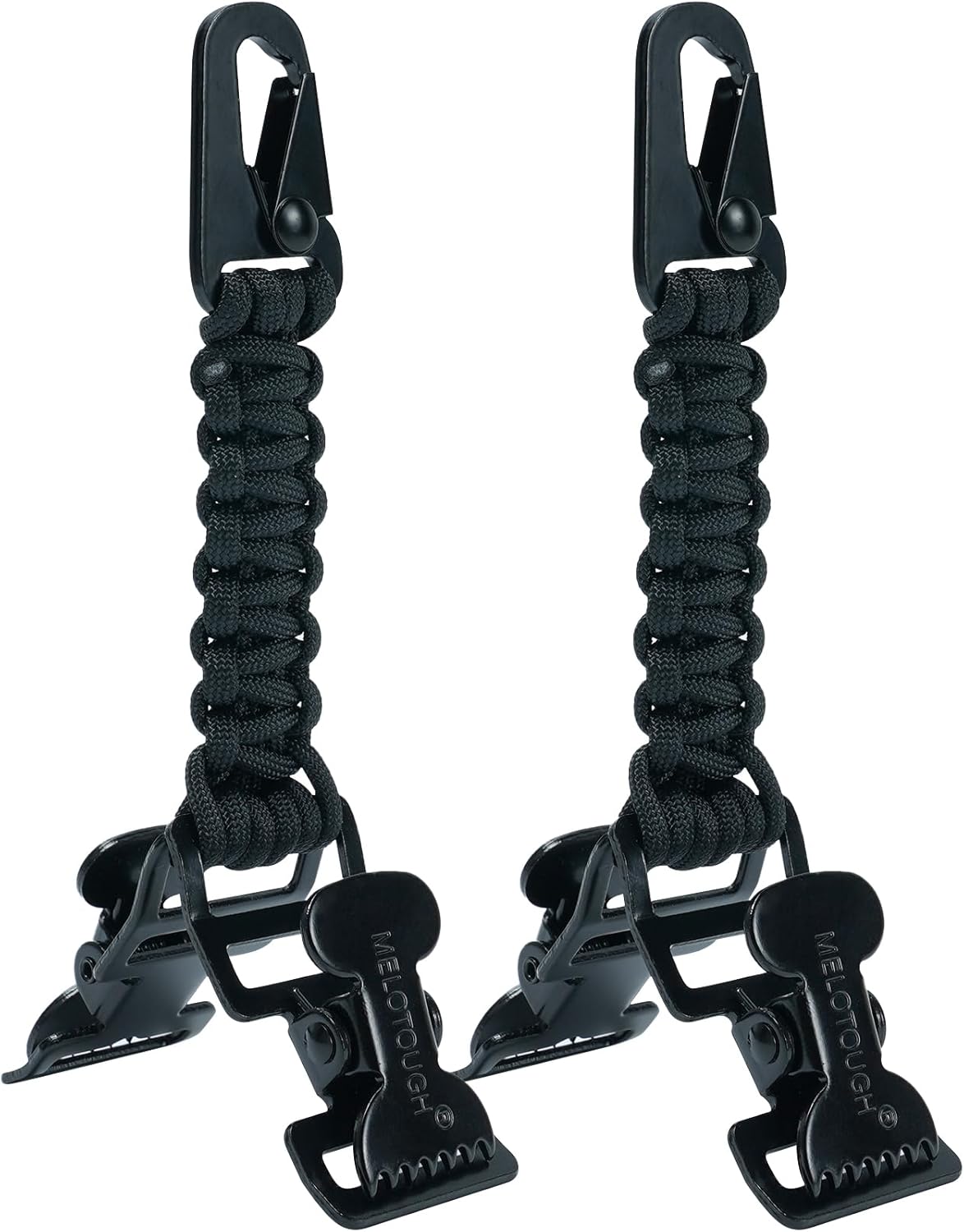 【TGH04-Black】MELOTOUGH Glove Clips Tactical Glove Clip Paracord Work Glove Clip Holder with 2 Alligator Clips for Tactical Backpack,Tool Belt,Outdoor Accessory