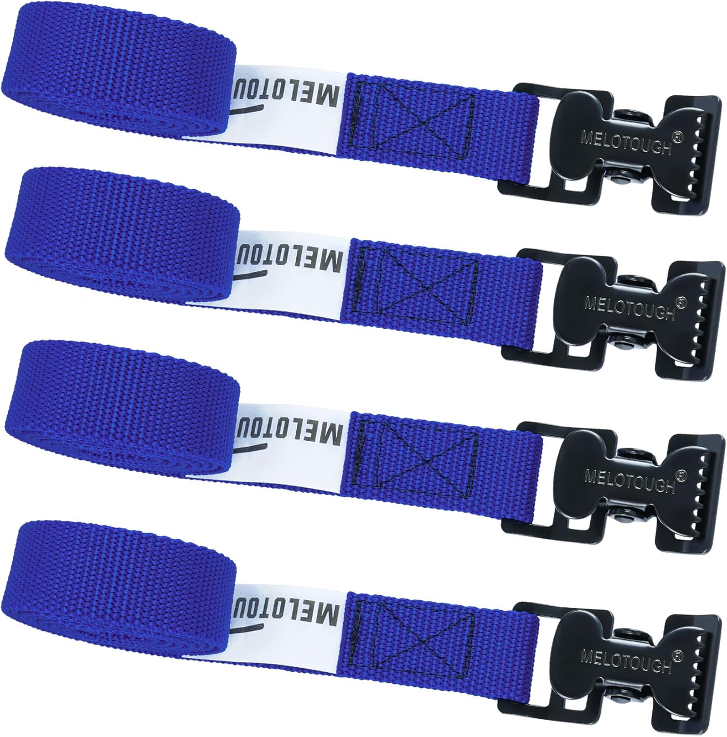 【MTS06-blue】MELOTOUGH 4pk 1" x 6ft Lashing Straps with Alligator Thumb Buckle, Cargo Secure Webbing, Up to 450lbs, Blue