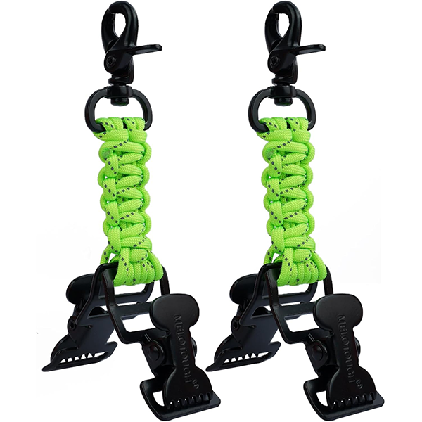 【TGH03-Lime 2】MELOTOUGH Tactical Glove Clip for Work Glove Holders with 2 Alligator Clips for Tool Belt,Tactical Bag,Outdoor Accessory
