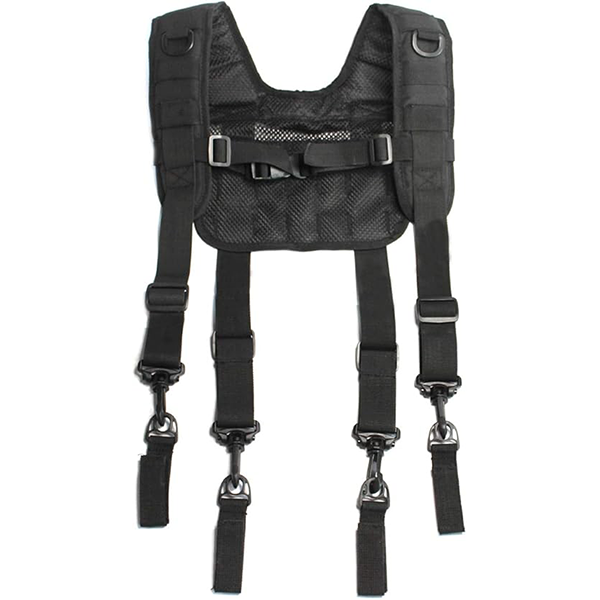 【OH001-BLK】MELOTOUGH Tactical Outdoor H-Harness Duty Belt Suspenders (Battle Belt not Included)