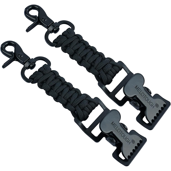 【TGH02-Blk 2】MELOTOUGH Tactical Glove Clip Holder Work Glove Holder Clip for Tactical Backpack, Tool Belt