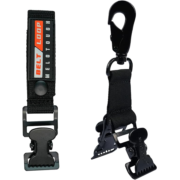 【MGH06-Black】MELOTOUGH Firefighter Glove Strap | Work Glove Holder Clip with Glove Leash Swivel Snap Hook,Alligator Clip