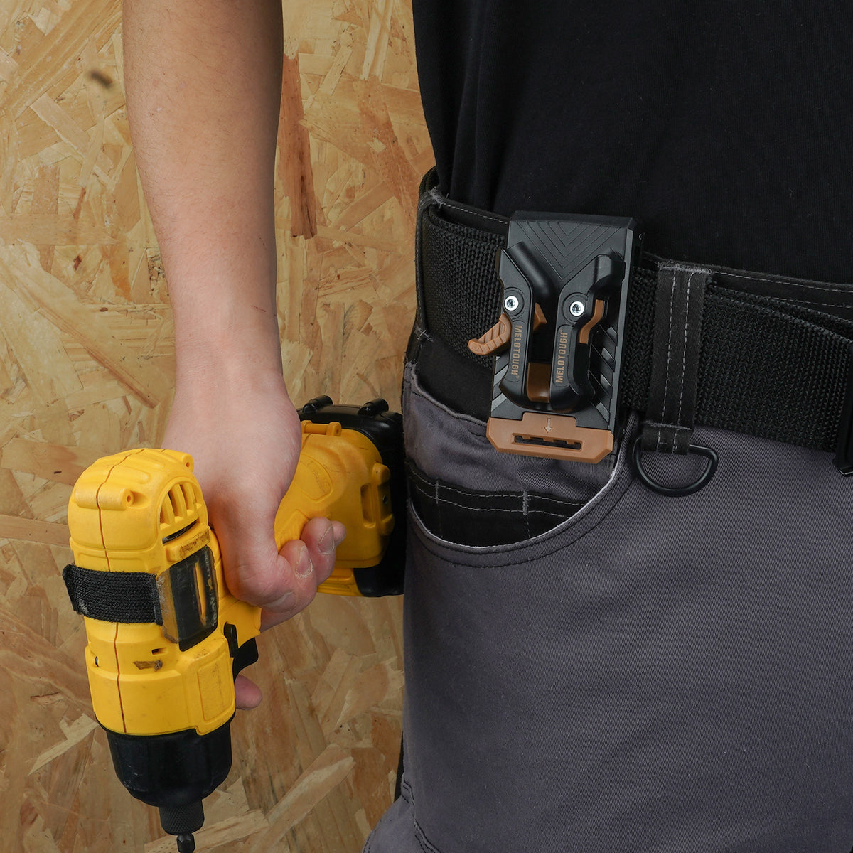 MELOTOUGH 3 Pack Quick Release Belt Clip for Tool Pouch & Drill Holster, Clip On Tool Bag Fits Up To 3 Inch Belt