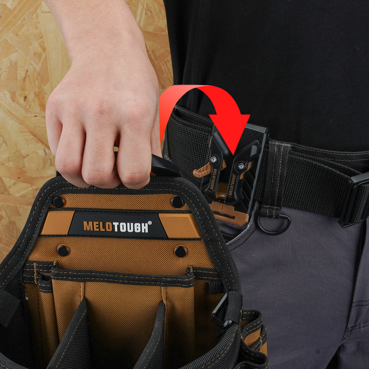 MELOTOUGH 3 Pack Quick Release Belt Clip for Tool Pouch & Drill Holster, Clip On Tool Bag Fits Up To 3 Inch Belt