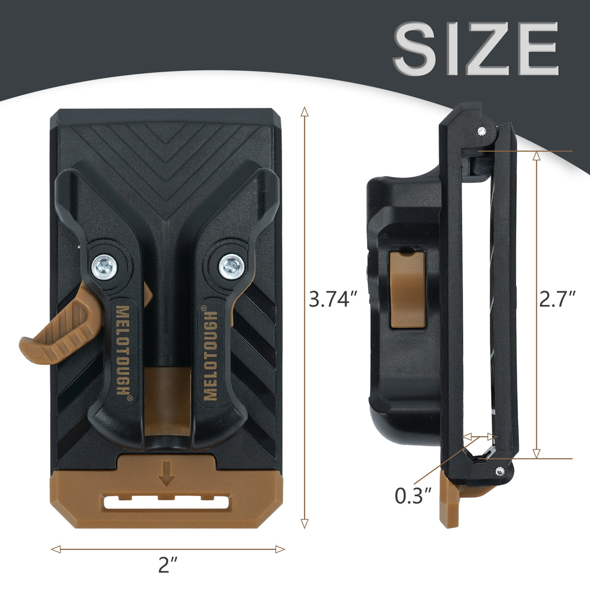 MELOTOUGH 3 Pack Quick Release Belt Clip for Tool Pouch & Drill Holster, Clip On Tool Bag Fits Up To 3 Inch Belt