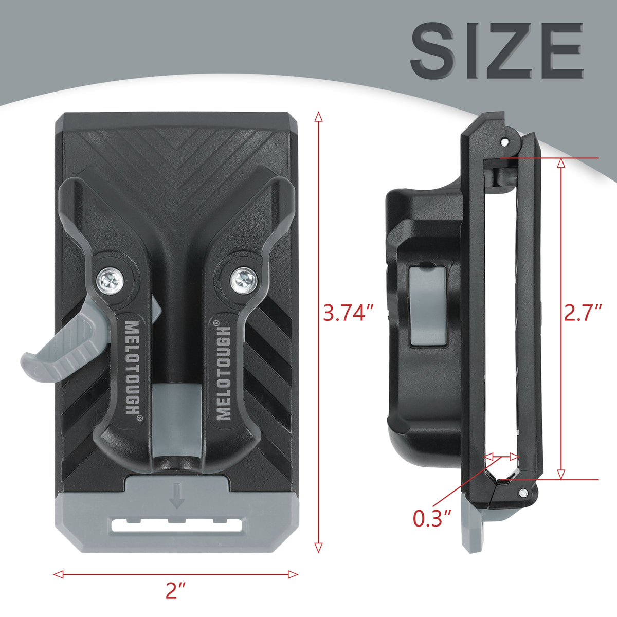 MELOTOUGH 3 Pack Quick Release Belt Clip for Tool Pouch & Drill Holster, Clip On Tool Bag Fits Up To 3 Inch Belt