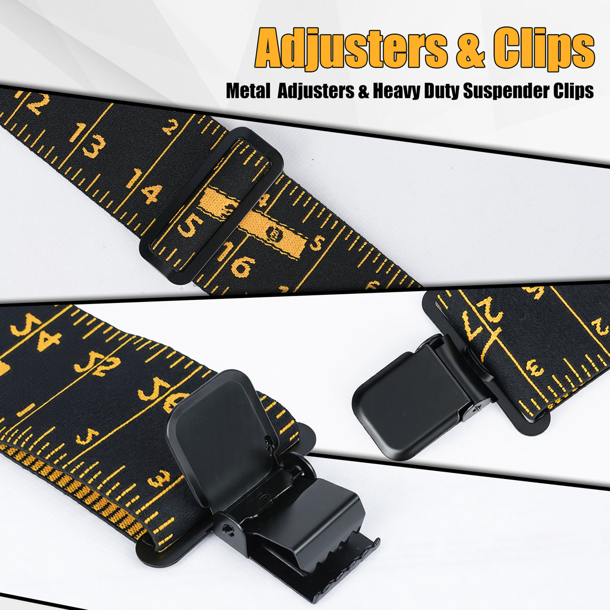 MELOTOUGH Men's Heavy Duty Work Suspenders, 2 Inch Fully Elastic X-Back Adjustable Suspenders with Metal Clips