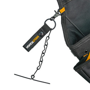 【MTL001-BLK】MELOTOUGH Tape Thong for Tool Belt Waist Electricians Tape Holder Chain with Keyring and Trigger snap Hook 1 Pack