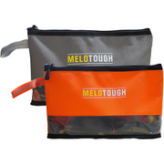 【ZB01-GO】Melo Tough Multi Small Tool Pouch Small Tool Bag Zipper Bag Zipper Pouches, Durable Storage Organizer Tote bag 2 packs (Grey+Orange)
