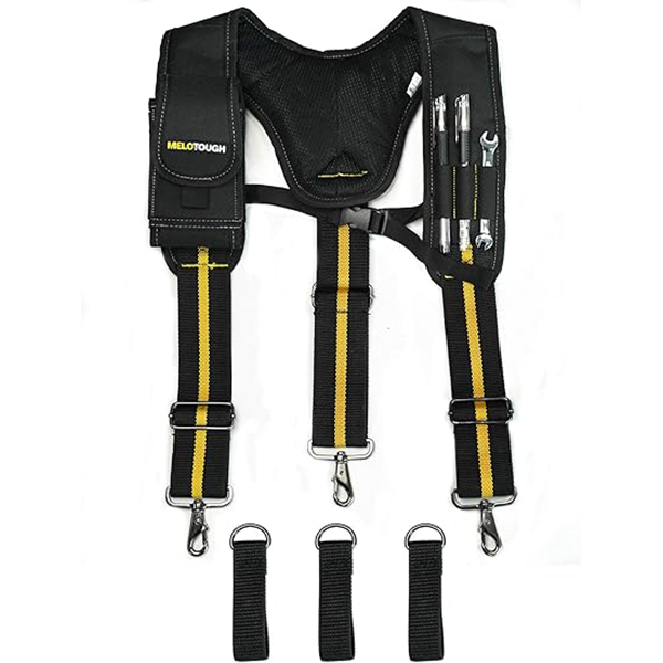【SW101A】MELOTOUGH Tool Belt Suspenders for Work Belt Suspenders Heavy Duty Padded Suspenders for Electrician/Construction/Farmer