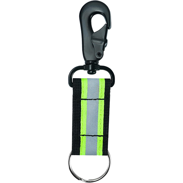 【GH07-Lime】MELOTOUGH Steel Keychain Carabiner Clip with Locking Swivel Snap Hook,Reflective Hi-Vis Lime for Quick Access
