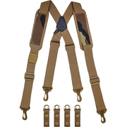 【SP002-Khaki2】MELOTOUGH Tactical Suspenders Duty Belt Police Suspenders for Law Enforcement Belt with Padded Adjustable Shoulder