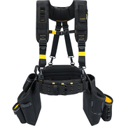 【TC05-Yellow】}MELOTOUGH Carpenters Tool Belt with Suspenders Professional Tool Belt Combo Organizer With Tool Pouch Suspenders with 32 Pockets and Loops fits 33"-47"Waist for Electrican/Contractor/Technican(Yellow)