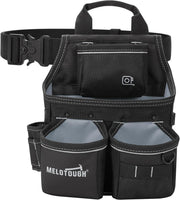 MELOTOUGH Professional Tool Belt Pouch,Small Tool Pouch with Belt,Design Multi-Functional Pockets for Electrician/Carpenter/Construction, Waist Fits 32-50 Inches