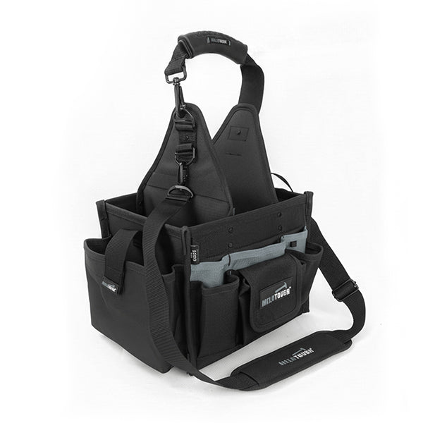 【MVP04-Grey】MELOTOUGH Electrical and Maintenance Tool Carrier 24-Pocket Large Electrician Tool Pouch Bag Open Top Tools Tote Bag with ‌Waterproof Base & Dual Carry Handle‌ for Gardeners/Technician