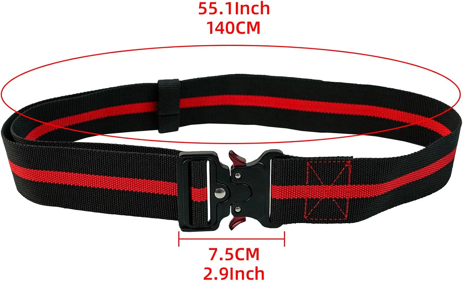 MELOTOUGH 2" Nylon Web Work Belt with Heavy Duty Quick Release Rugged Metal Buckle outdoor men's belt