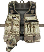 MELOTOUGH Electrician Tool Vest with Drill Holster, Adjustable Utility Tool Vest with 2" Belt for Men Construction, Carpenter