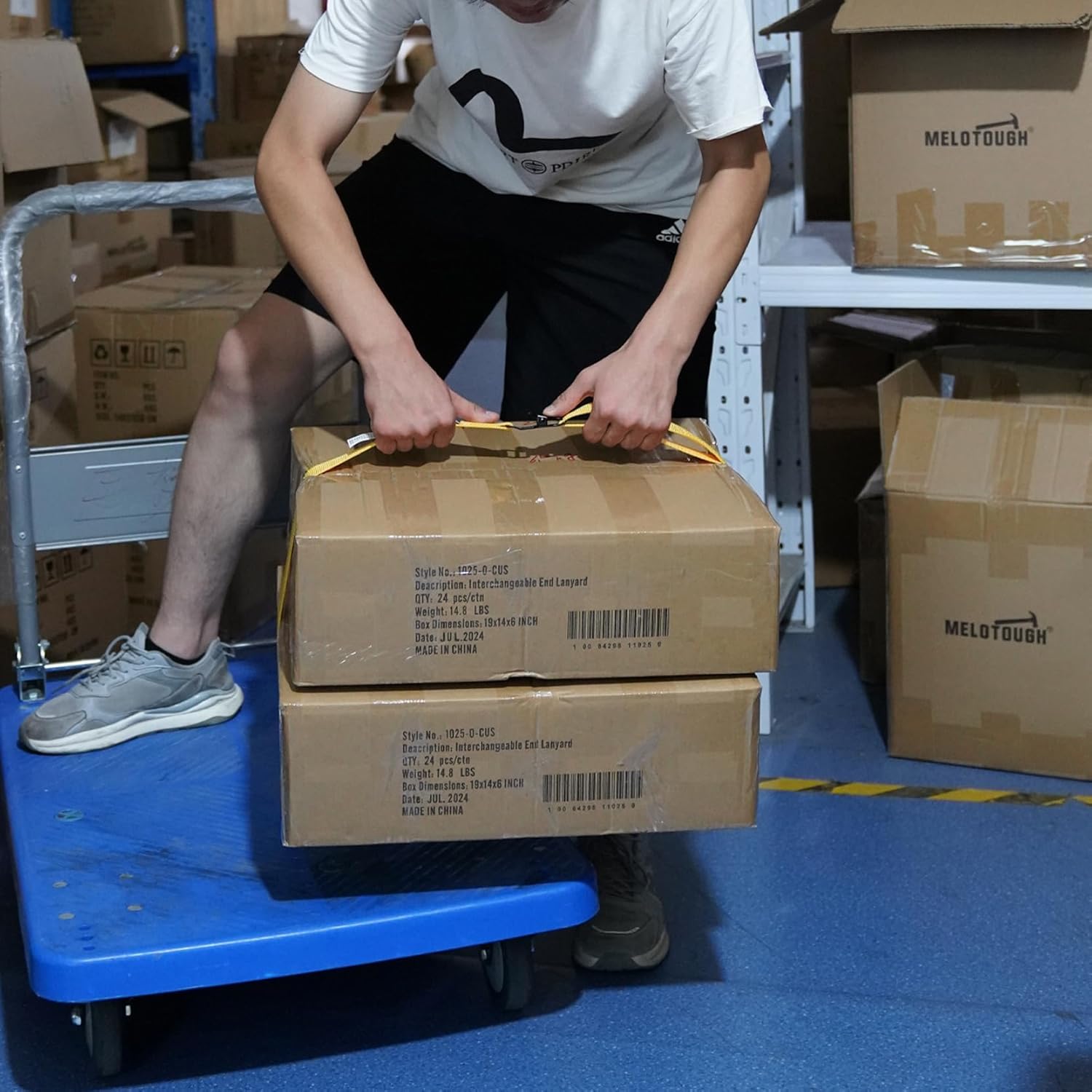 MELOTOUGH 4Pk 1" x 4ft Lashing Strap with Alligator Thumb Buckle Cargo Secure Webbing Up to 450lbs,Ladder Straps,Tie Down Straps,Utility Straps with Clips,Yellow