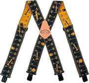 MELOTOUGH Men's Heavy Duty Work Suspenders, 2 Inch Fully Elastic X-Back Adjustable Suspenders with Metal Clips