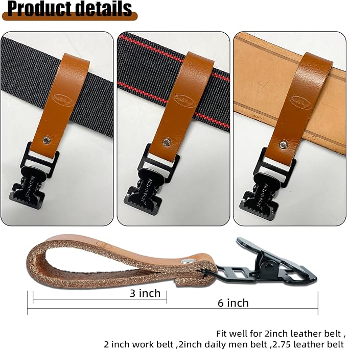 MELOTOUGH Leather Glove Clip Glove Holder Clip for Work Holder Glove Belt Clip Holder