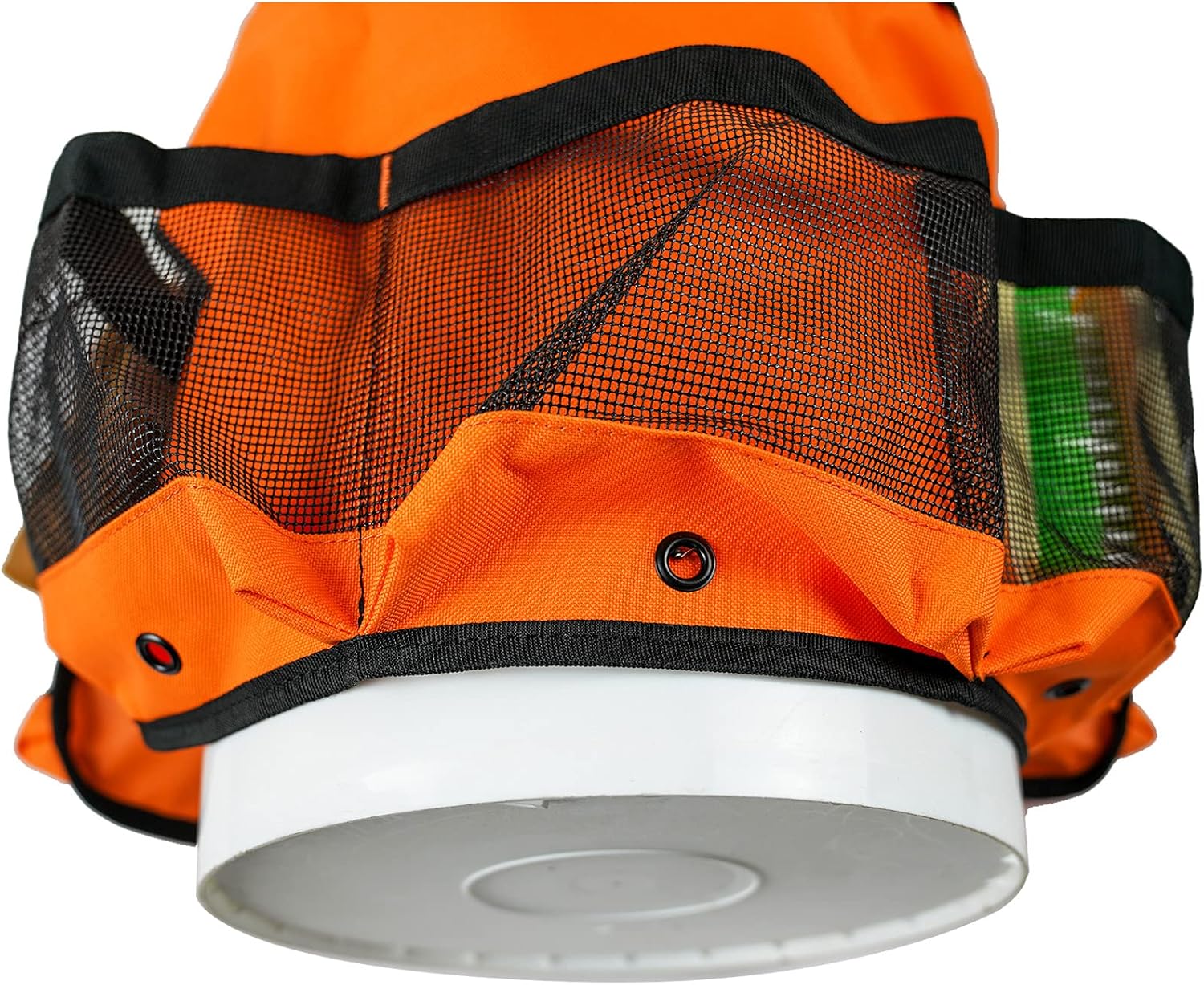 MELOTOUGH Bucket Washing Tool Organizer for a 5 Gallon Bucket Tool Organizer for Garden Tools Fit 3.5 to 5 Gallon Bucket (Orange)