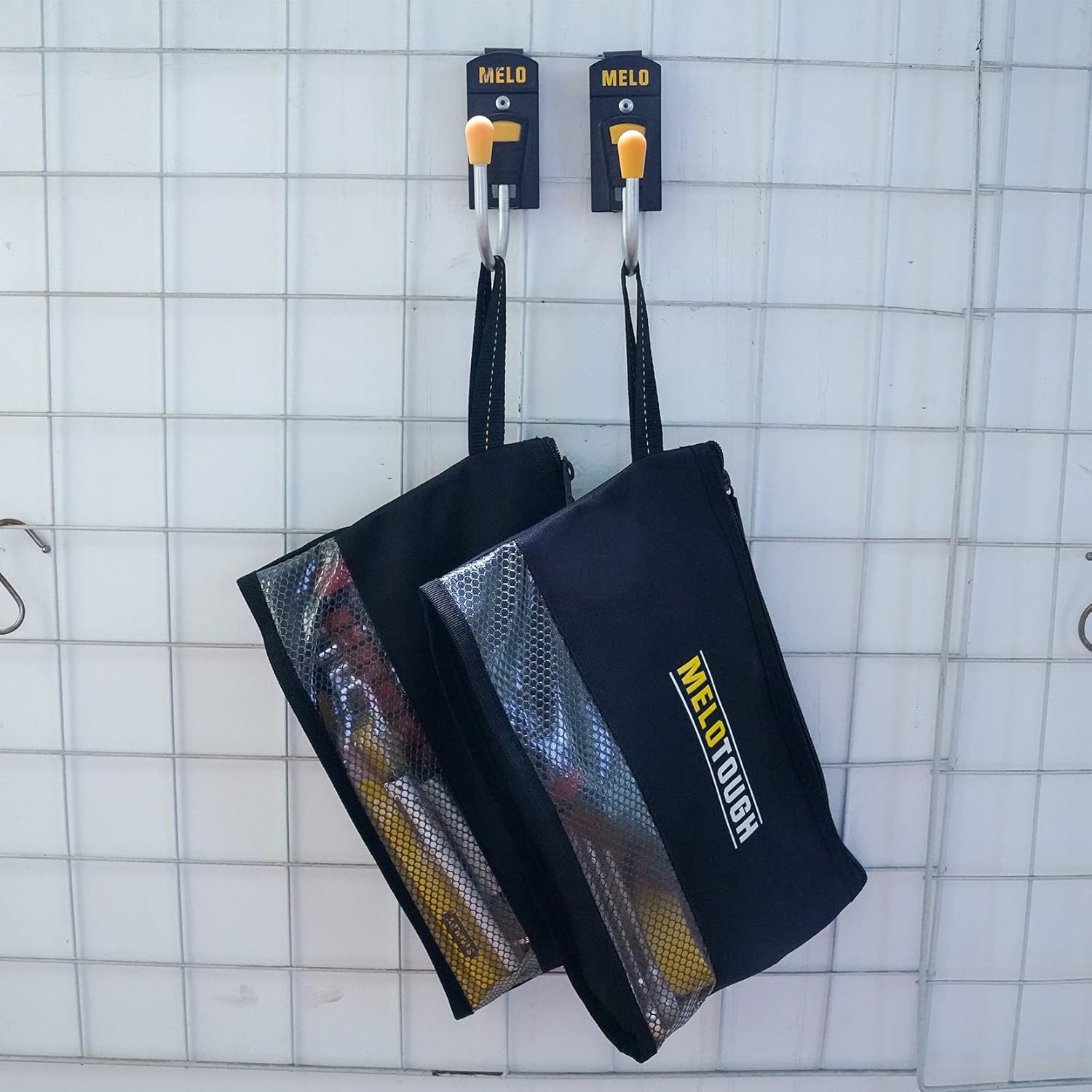 【ZB01-BLK】MELOTOUGH Small Zipper Tool Pouch Small Tool Bag Zipper Bag Zipper Pouches, Durable Storage Organizer Tote bag 2 packs (Black)
