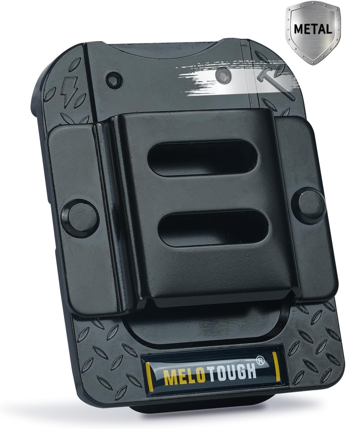 MELOTOUGH Drill Holder for Tool Belt,Tape Measure Holder,Drill Belt Clip,Drill Clip for Tool Belt,Measuring Tape Holder (Black),2PCS