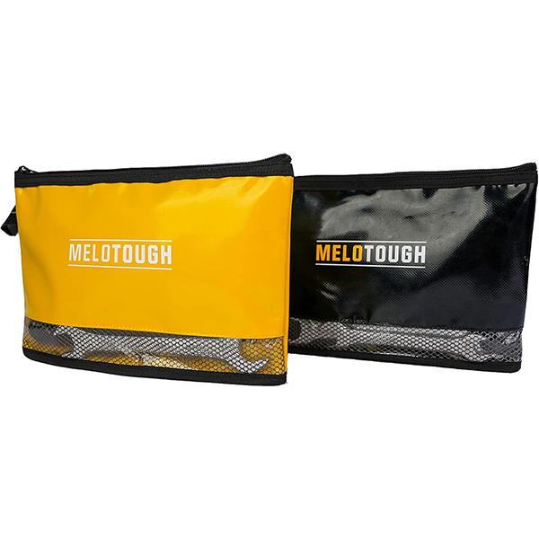 【ZB04-B&Y】MELOTOUGH 12 inch Zipper Tool Pouch 2 Pack, Multipurpose Tool Bag Carry Case For Small Tools - Storage Pouches, Accessories for all your need orgainzation (Black &Yellow)